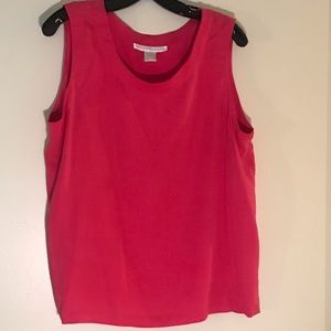 Preston & York Silk Sleeveless Fuscia Top Lg